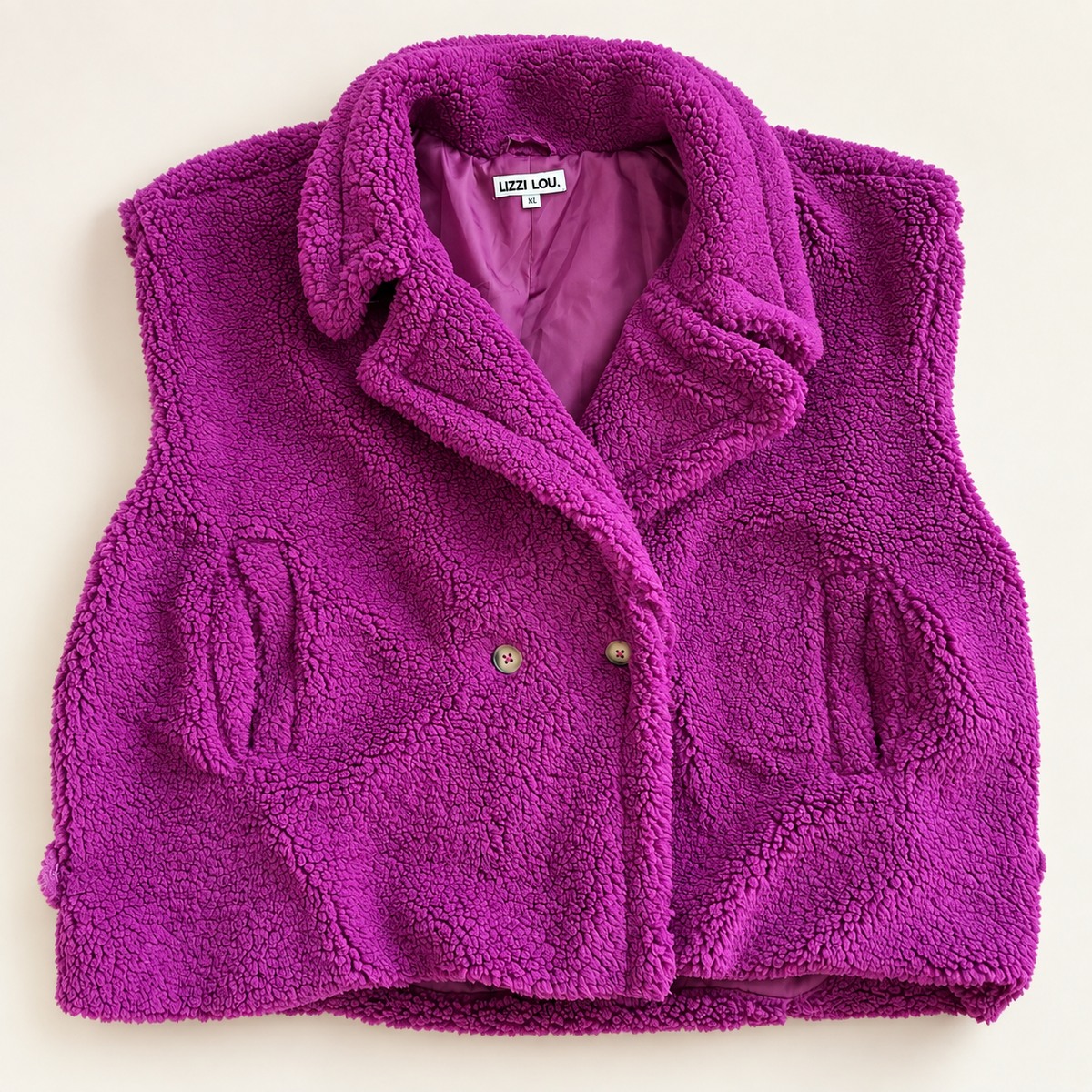 Lizzi Lou gilet paars teddy