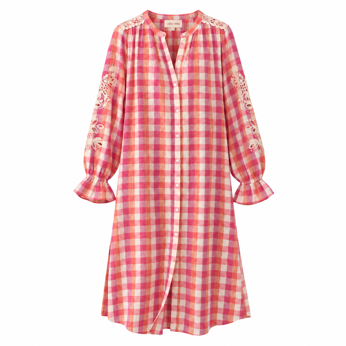 Louise Misha dress deepali cream sunset checks