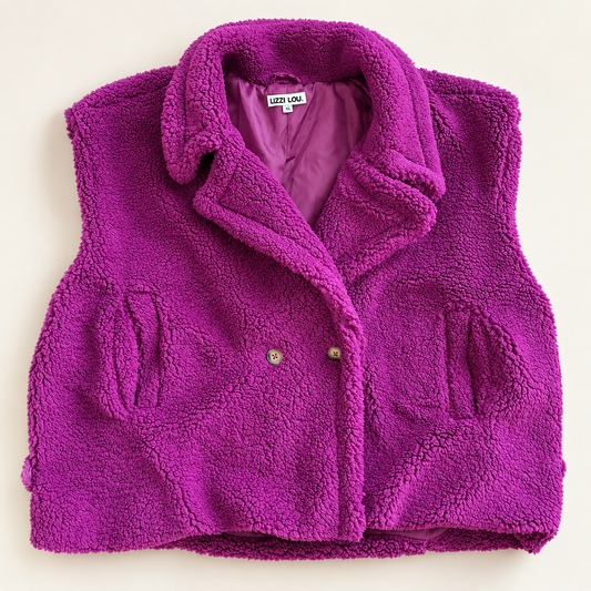 Lizzi Lou gilet paars teddy